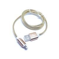 Cabo USB Carregador Kingo, Metal Reforçado, Iphone 6, 7, 8, X e Xs, Prata