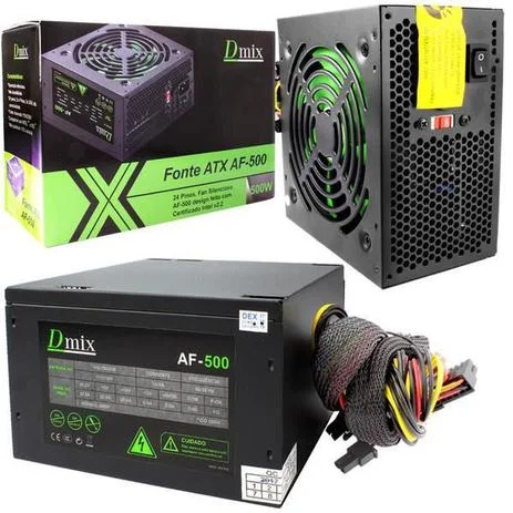 Fonte DEX ATX Gamer, 500W Real, Bivolt, Silenciosa, Para PC, 24 Pinos Fonte DEX ATX Gamer, 500W Real, Bivolt, Silenciosa, Para PC, 24 Pinos