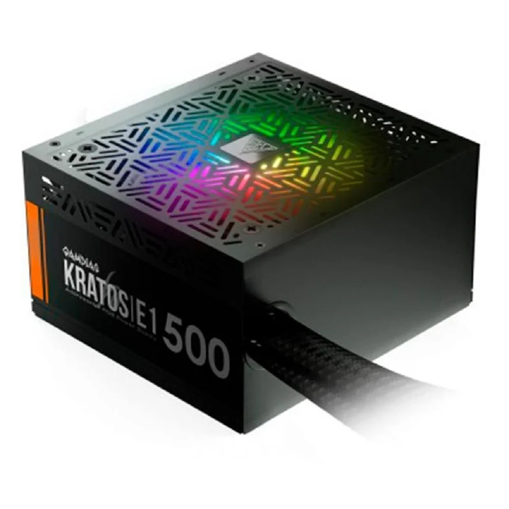 Fonte GAMDIAS Kratos E1, 500W, 110/220V Chaveada, LED RGB, Sem Cabo - GD-Z500ZZZ