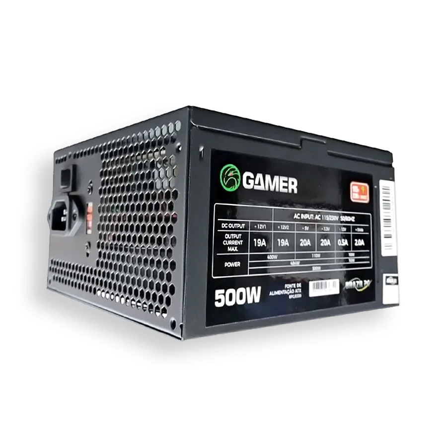 Fonte Brazil PC Gamer ATX, 500W, 80 Plus Bronze, PFC Ativo - BPC/500 Fonte Brazil PC Gamer ATX, 500W, 80 Plus Bronze, PFC Ativo - BPC/500