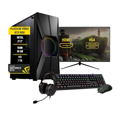 PC Gamer I7 16GB SSD 120GB GTX1050 KaBuM