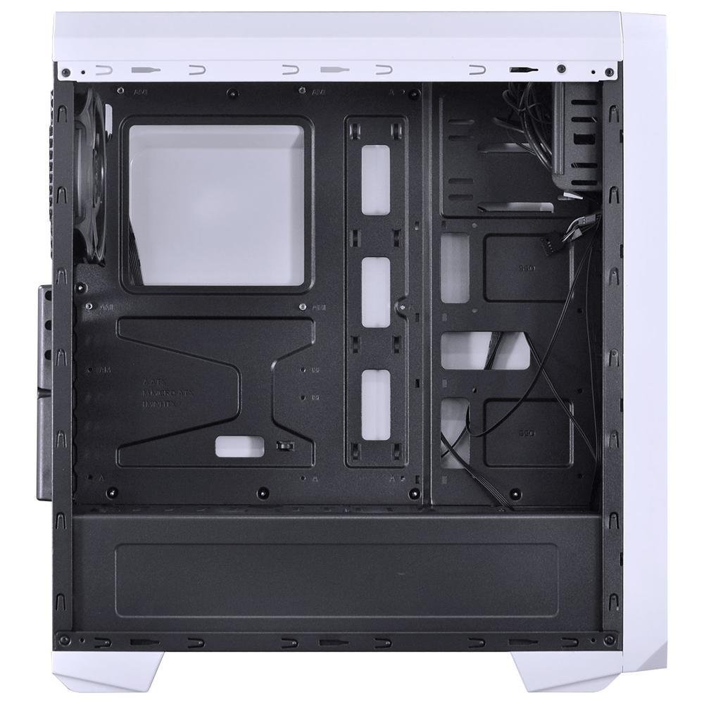 Gabinete Mid-tower, Com 1 Fan, Led 7 Cores, Lateral Em Acrílico, Nova Branco - Novbc7c1fca Gabinete Mid-tower, Com 1 Fan, Led 7 Cores, Lateral Em Acrílico, Nova Branco - Novbc7c1fca