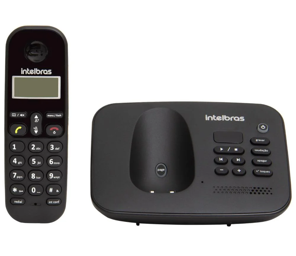 Telefone Intelbras, Sem Fio, Preto- Ts3130 Telefone Intelbras, Sem Fio, Preto- Ts3130