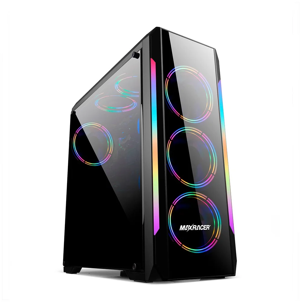 Gabinete Gamer Maxracer Bunker, Lateral Vidro Temperado, Dual Fan Rgb Gabinete Gamer Maxracer Bunker, Lateral Vidro Temperado, Dual Fan Rgb