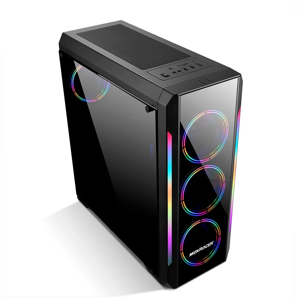 Gabinete Gamer Maxracer Bunker, Lateral Vidro Temperado, Dual Fan Rgb Gabinete Gamer Maxracer Bunker, Lateral Vidro Temperado, Dual Fan Rgb