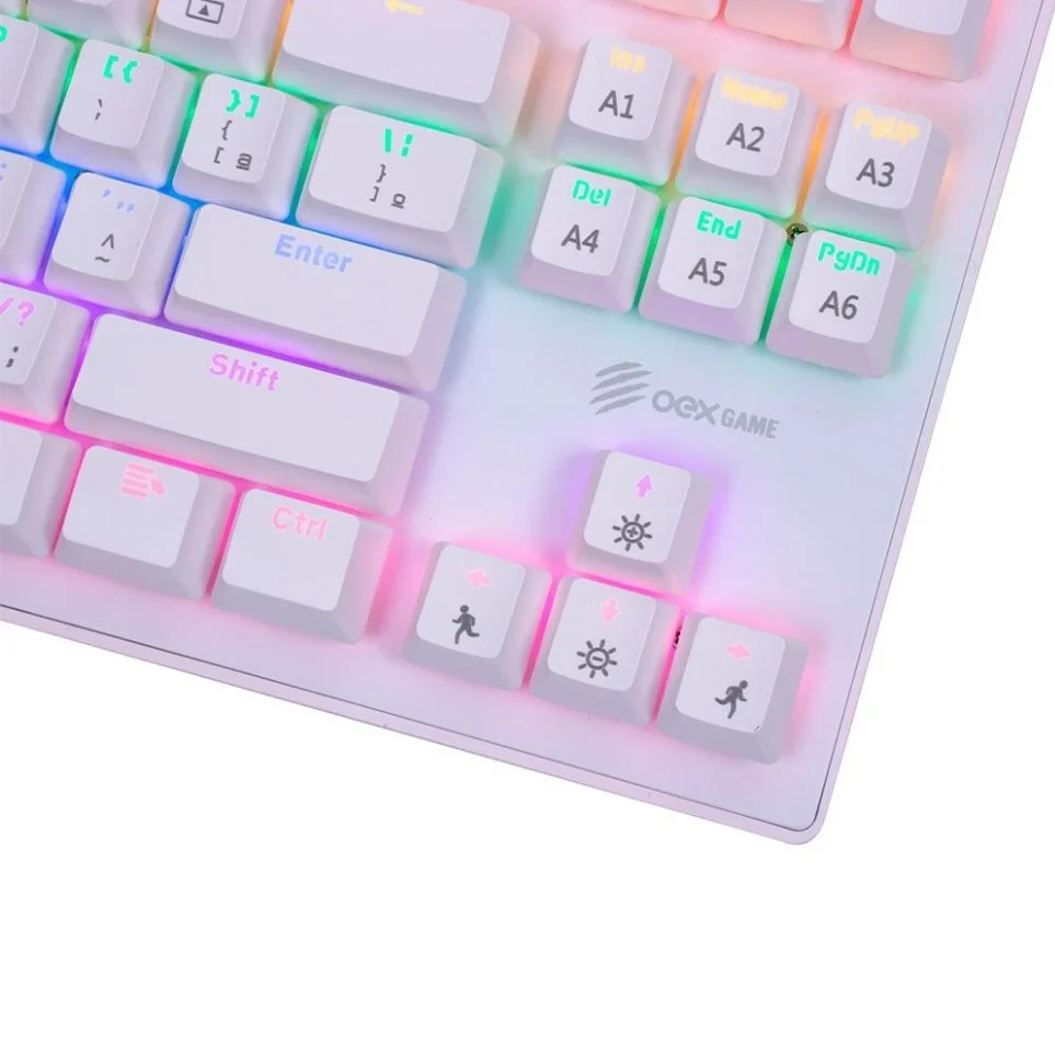 Teclado Mecânico Gamer Wolf Tc605 Branco KaBuM