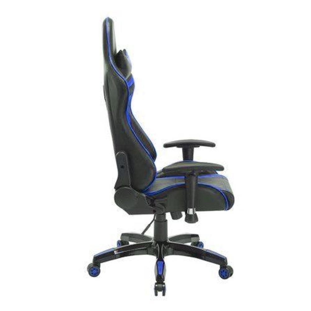 Cadeira Gamer Pelegrin, Até 150KG, Em Couro PU, Reclinável, Preta E Azul - PEL-3003 Cadeira Gamer Pelegrin, Até 150KG, Em Couro PU, Reclinável, Preta E Azul - PEL-3003