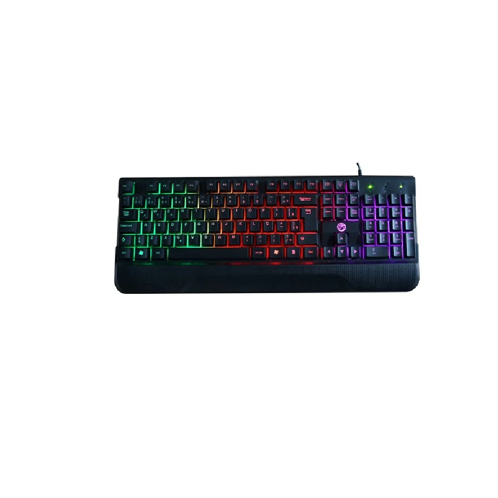 Teclado Brazilpc Gamer Usb Semi Mecanico Gamer, Bpc-k7038, Preto, Iluminacao Rainbow Box