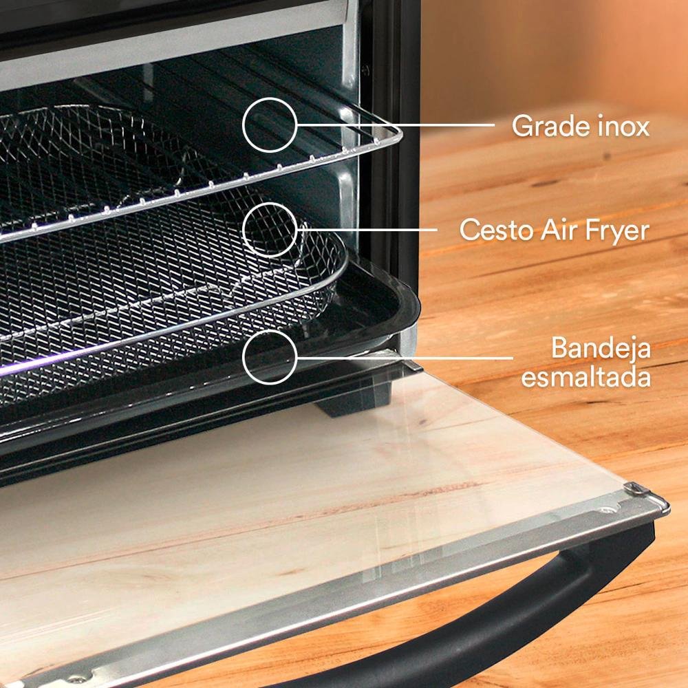 Forno Elétrico E Air Fryer 25l Eos Efe25ap Preto 220v Forno Elétrico E Air Fryer 25l Eos Efe25ap Preto 220v