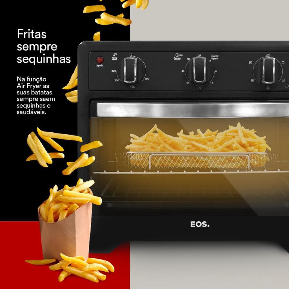 Forno Elétrico E Air Fryer 25l Eos Efe25ap Preto 220v Forno Elétrico E Air Fryer 25l Eos Efe25ap Preto 220v