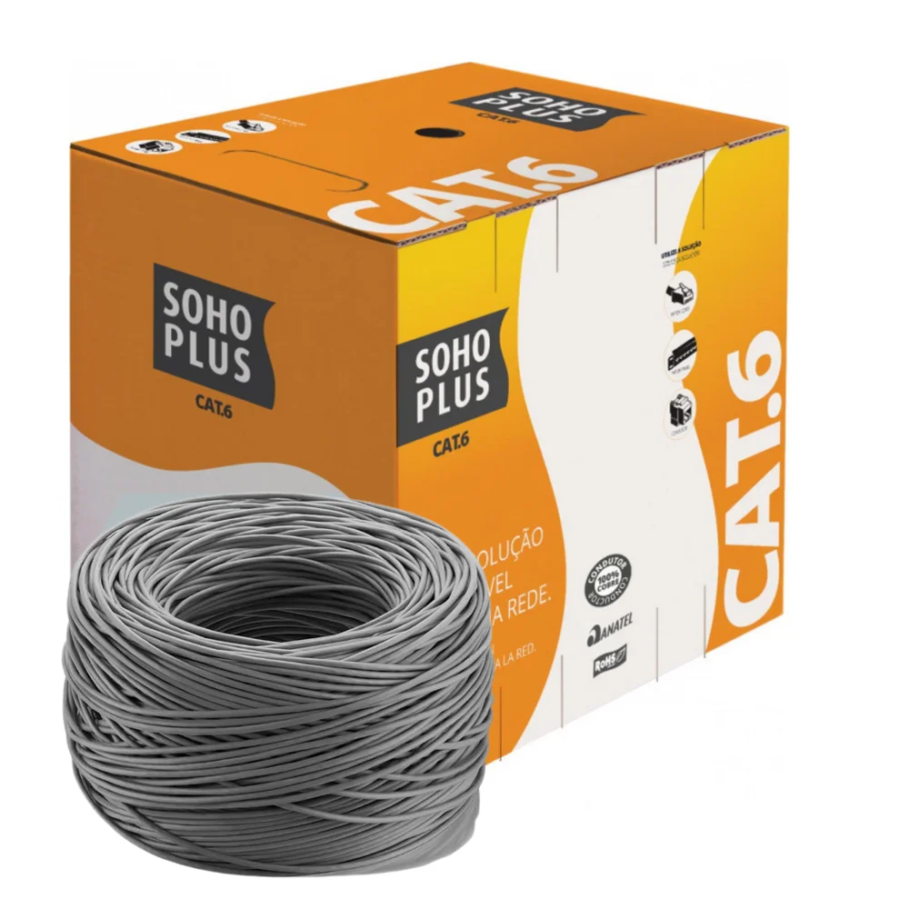 Cabo Furukawa Transmissao De Dados Sohoplus U/utp 6 24awgx4p Cmx Cinza Rohs