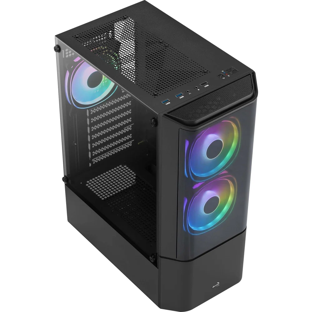 Gabinete Gamer Aerocool Quantum V2, Mid Tower, ATX, Lateral Vidro, Preto Gabinete Gamer Aerocool Quantum V2, Mid Tower, ATX, Lateral Vidro, Preto