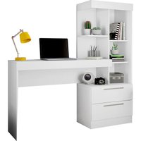 Escrivaninha Com Estante Notável Móveis Nt 2010 Flex Branco New/rosa