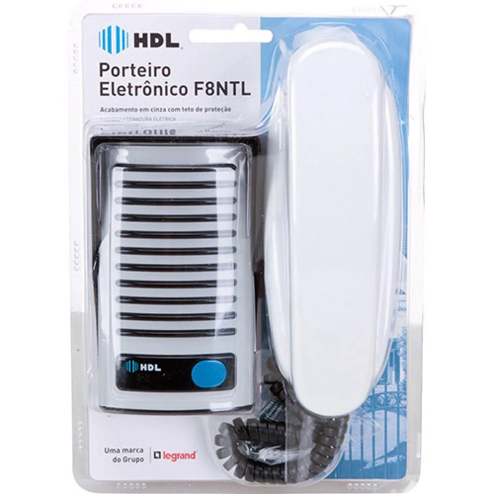 Kit Interfone Porteiro Eletrônico Hdl F8-ntl, Az02, Hdl, Branco Kit Interfone Porteiro Eletrônico Hdl F8-ntl, Az02, Hdl, Branco