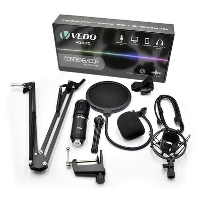 Kit - Microfone  Condensador, USB,  Estúdio Profissional - VD800