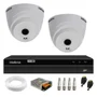 Kit 2 Câmeras Dome HD 720p, Vhl 1120 D 3.6mm Ir 20 + Dvr Gravador Intelbras Mhdx 1204 4 Canais
