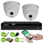 Kit 2 Câmeras Dome HD 720p, Vhl 1120 D 3.6mm Ir 20 + Dvr Gravador Intelbras Mhdx 1204 4 Canais