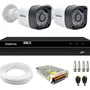 Kit 2 Câmeras Full Hd 1080p Bullet Tudo Forte + Dvr Gravador De Video Intelbras Mhdx 1204 4 Canais