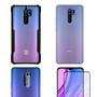 Película Gshield Defender Glass + Camera + Fibra De Carbono + Capa Dual Shock X Para Redmi 9