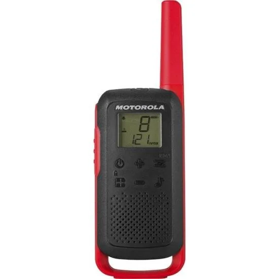 Rádio Comunicador Motorola Talkabout 32KM, 22 Canais, Vermelho e Preto - T210BR