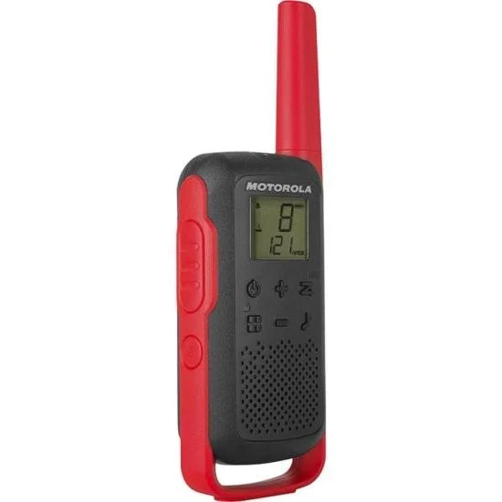Rádio Comunicador Motorola Talkabout 32KM, 22 Canais, Vermelho e Preto - T210BR