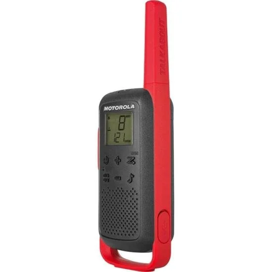 Rádio Comunicador Motorola Talkabout 32KM, 22 Canais, Vermelho e Preto - T210BR