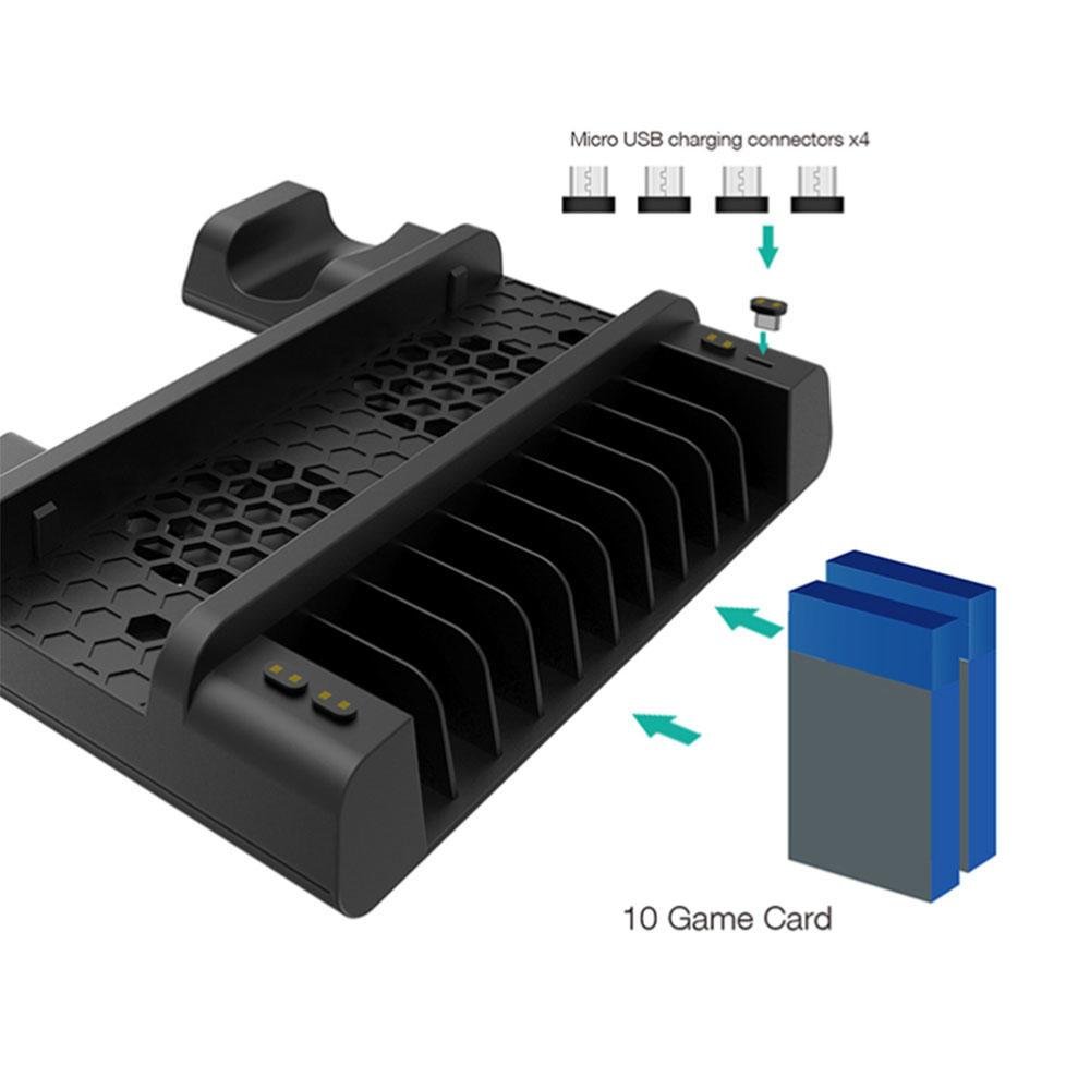 Base Multifuncional Dobe Com Cooler E Carregador De Controle, Para PS4, Slim, Pro - Tp4-19076 Base Multifuncional Dobe Com Cooler E Carregador De Controle, Para PS4, Slim, Pro - Tp4-19076