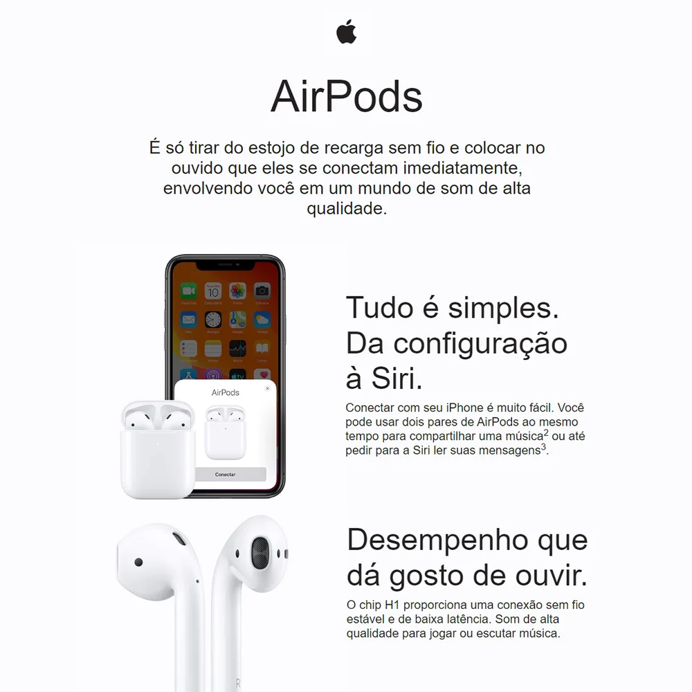 Fone De Ouvido Apple Airpods Com Estojo KaBuM