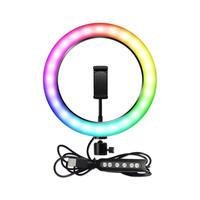 Kit Completo Anel De Luz Led Com Tripé E Suporte Para Celular Ring Light 26cm Rgb 10 Polegadas
