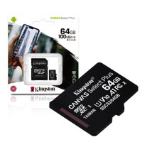 Cartão De Memória Kingston Canvas Select Plus Micro SD 64GB, Classe 10, Com Adaptador - SDCS2/64GB