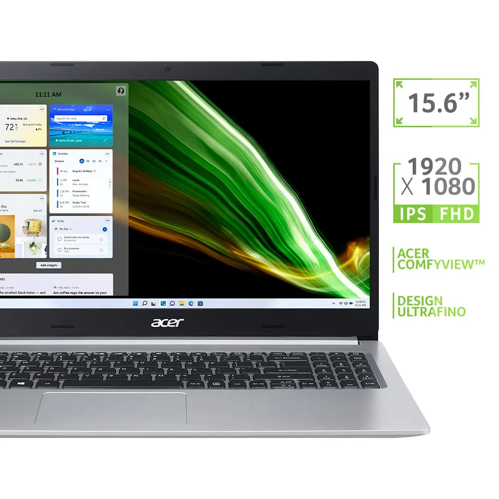 Notebook Acer Aspire 5, Amd Ryzen 3, Windows 11 Home, 8GB, 256GB SSD, 15.6" Full Hd - A515-45-r6kh
