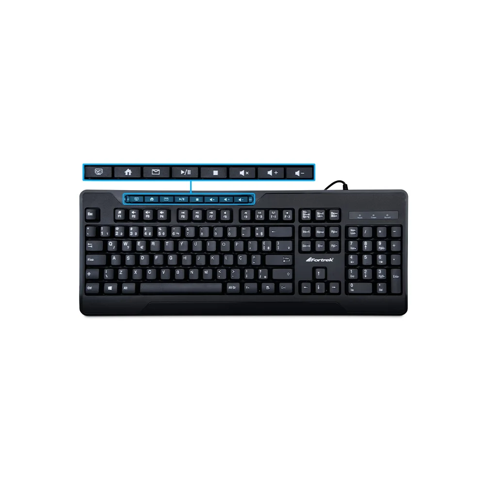 Teclado Multimídia Fortrek Olk101 USB 20 KaBuM