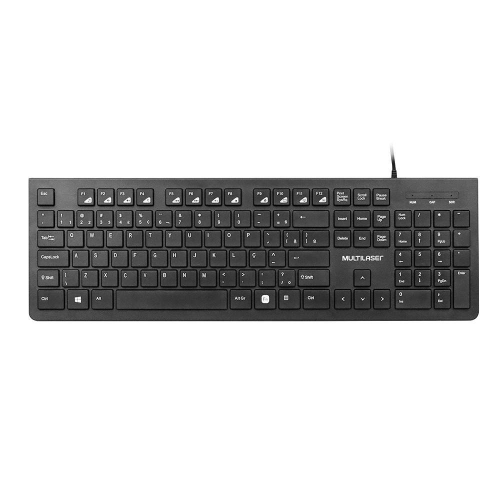 Teclado Multilaser Tc277 ABNT2 USB Preto KaBuM