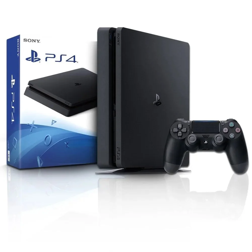 Console Playstation 4 Slim, 1TB, 2 Controles, 2 Jogos Console Playstation 4 Slim, 1TB, 2 Controles, 2 Jogos
