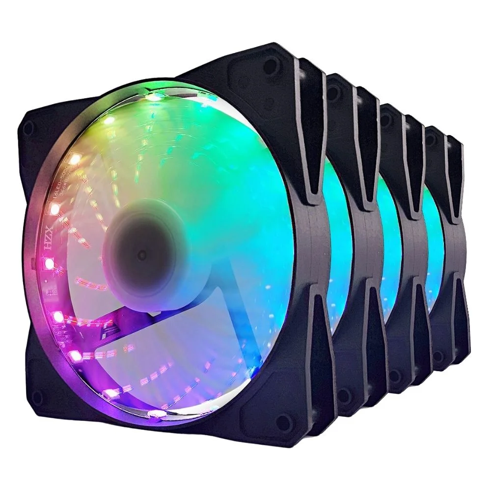 Kit Cooler FAN com 4 Unidades Evus, RGB, Com Controladora, Controle Remoto - FK-12R Kit Cooler FAN com 4 Unidades Evus, RGB, Com Controladora, Controle Remoto - FK-12R