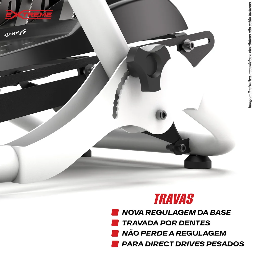 Suporte, Extreme Simracing Para Volante Cockpit Simulador SGT, Ajuste de Altura, Branco