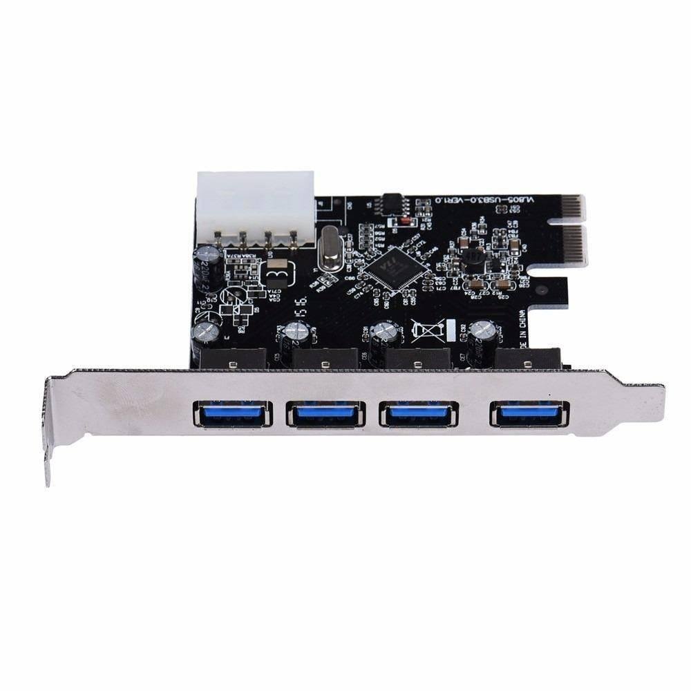 Placa Controladora Pci-e X1 Usb 3.0 (5gbps) Com 4 Portas Usb