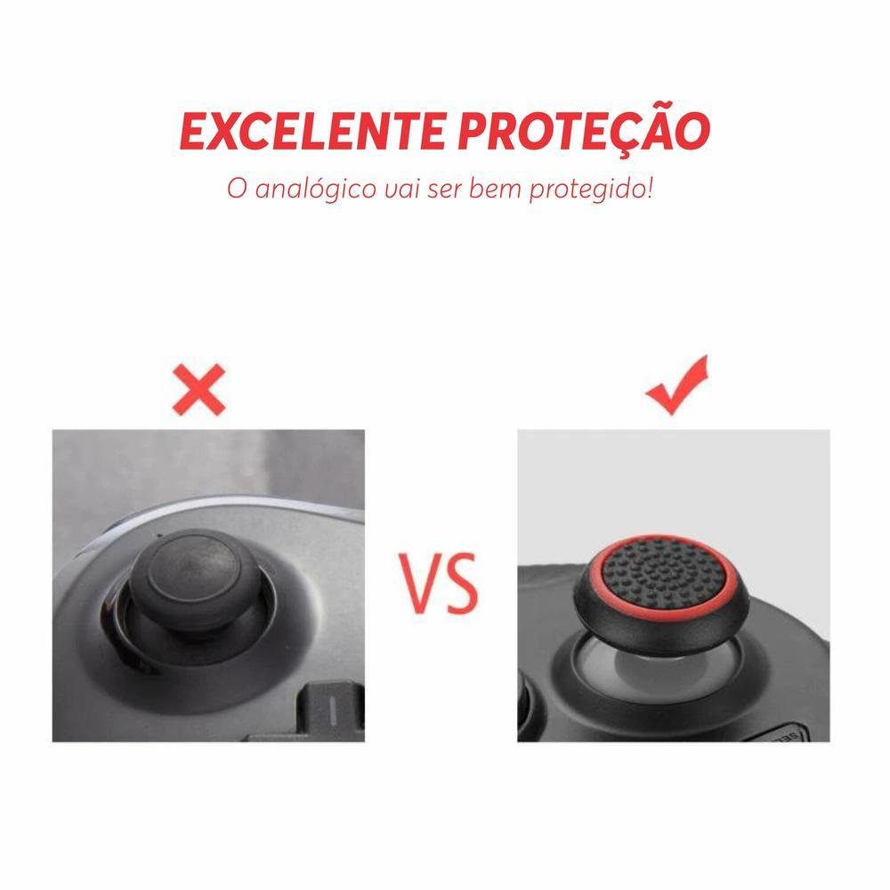 1 Par De Grips P/ Controle Anti Derrapante Silicone Botão Analógico Do Joystick Cor: Verde Escuro