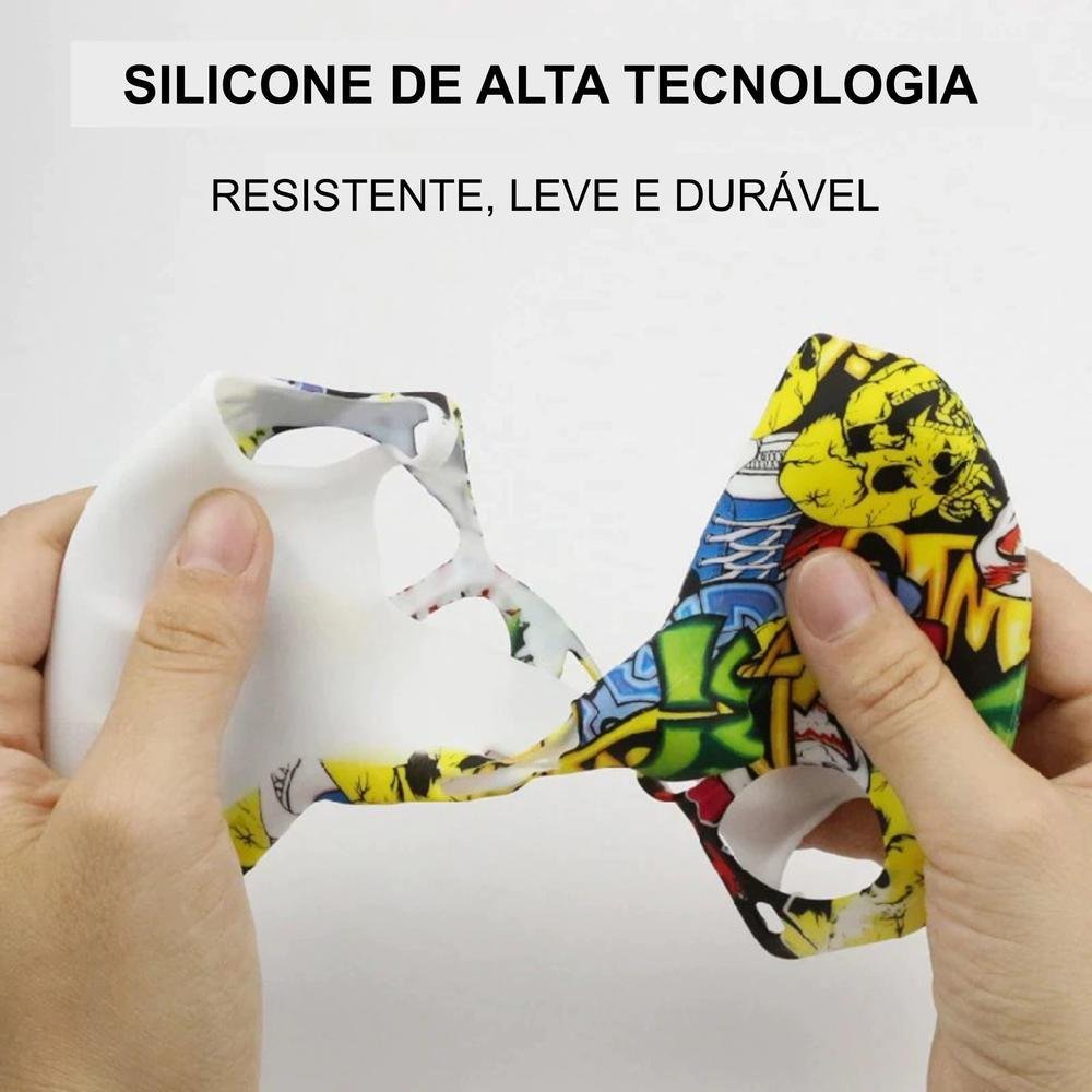 Capa Capinha Case Skin P/ Controle De Ps5 Playstation 5 Protetora Em Silicone Camuflado Alta Proteção Cor: Graffiti 10.