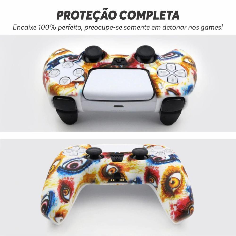 Capa Capinha Case Skin P/ Controle De Ps5 Playstation 5 Protetora Em Silicone Camuflado Alta Proteção Cor: Graffiti 10.