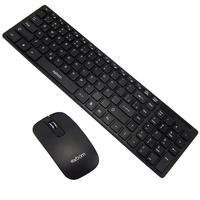 Teclado E Mouse Sem Fio Exbom, Wireless, ABNT2, Resistente a água, Preto