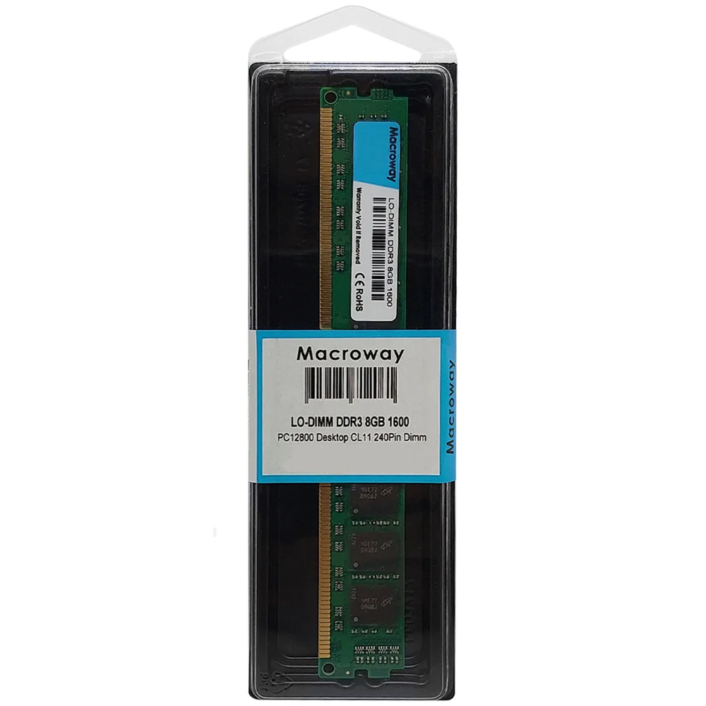 Memória Macroway, 8GB, 1600MHz, DDR3, CL11 Memória Macroway, 8GB, 1600MHz, DDR3, CL11