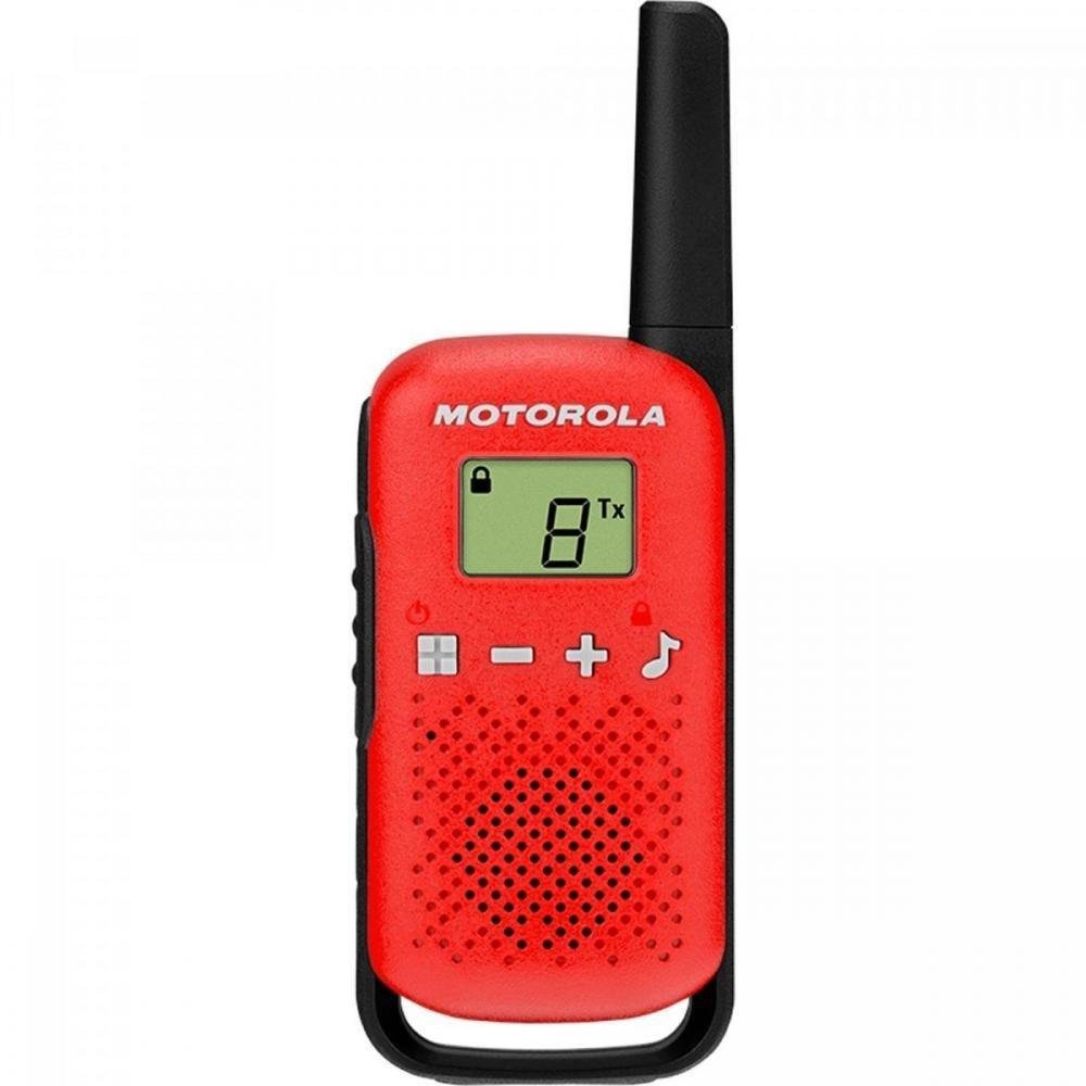 Kit Rádio Comunicador Motorola Talkabout, 25km, 26 Canais, Vermelho - T110BR
