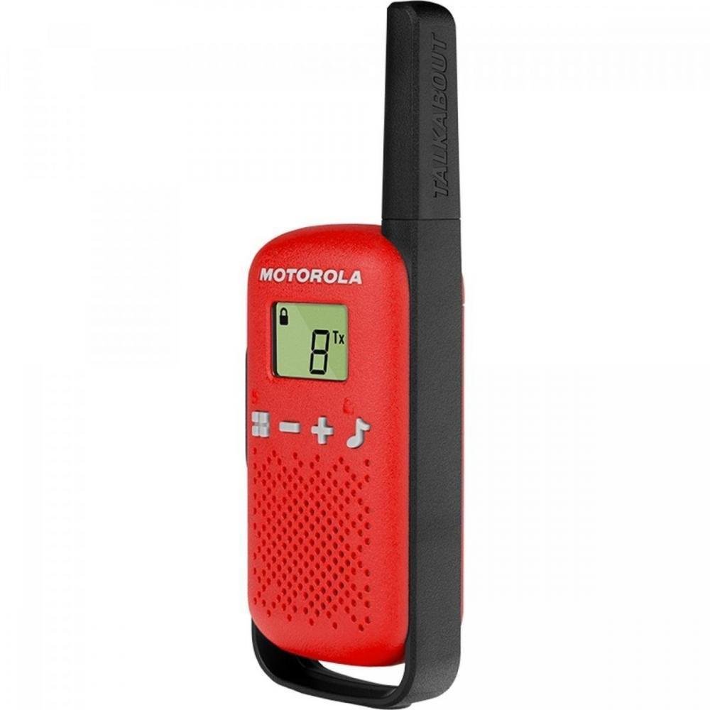 Kit Rádio Comunicador Motorola Talkabout, 25km, 26 Canais, Vermelho - T110BR