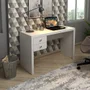 Mesa Com 2 Gavetas Para Escritório Home Office - Gran Belo Me4123 Mdp Branco.
