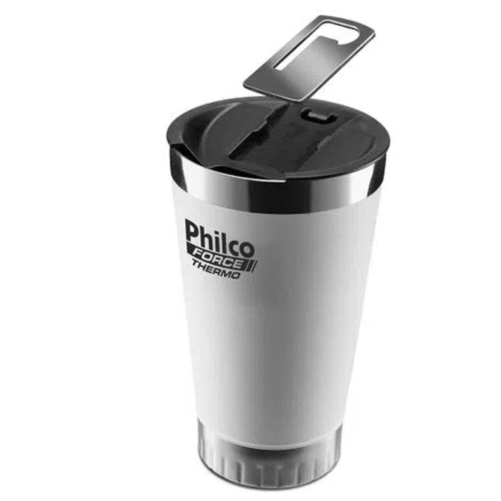 Copo Térmico Philco 475ml Cerveja Chopp Inox Com Tampa