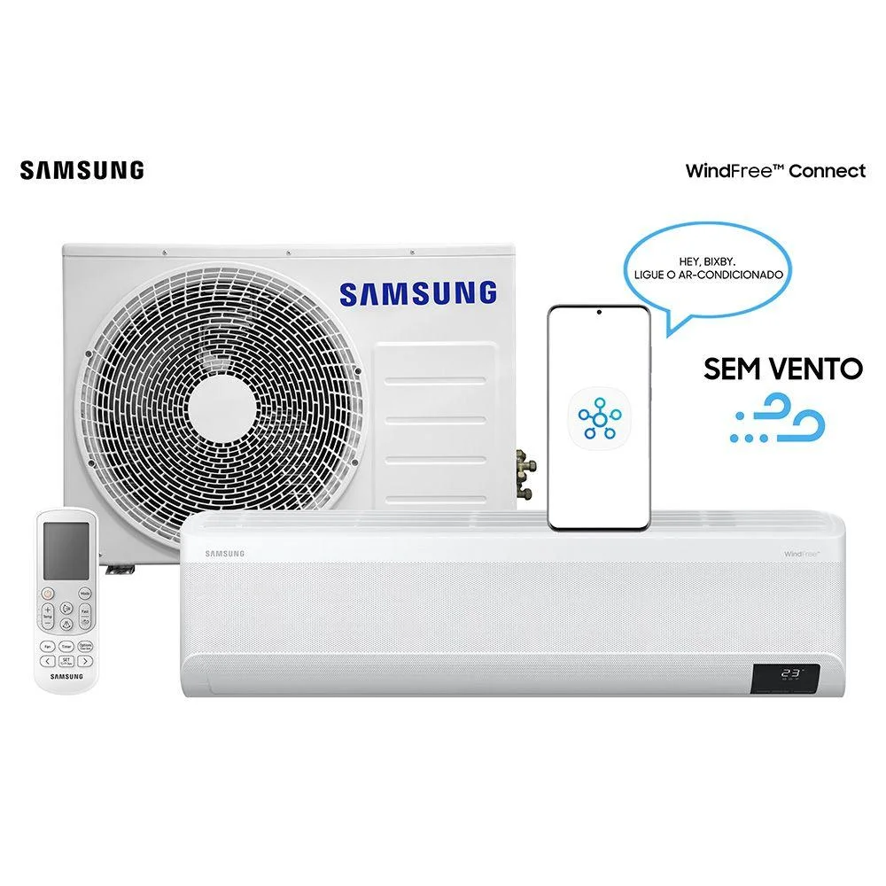 Ar Condicionado Samsung Windfree Connect, Split Inverter, 22000 Btus, 220V, Frio - Ar24bvfaawkxaz Ar Condicionado Samsung Windfree Connect, Split Inverter, 22000 Btus, 220V, Frio - Ar24bvfaawkxaz