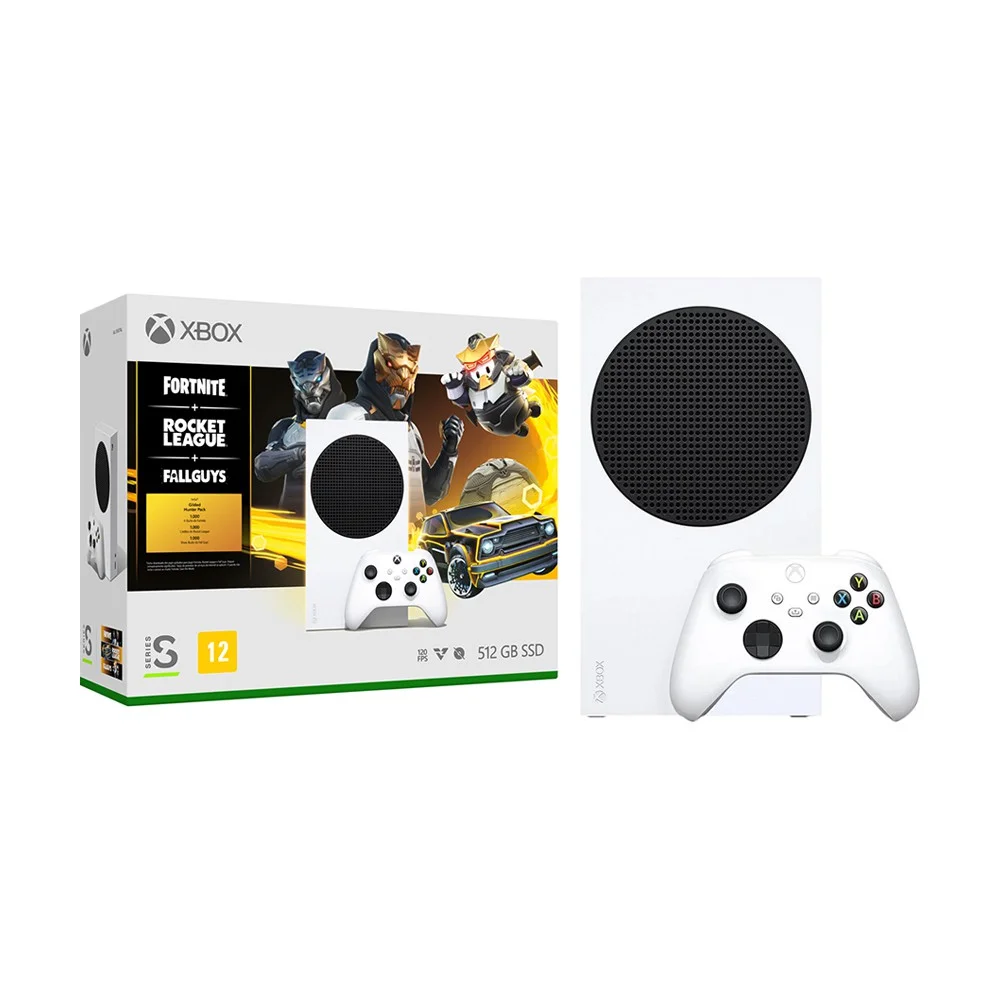 Xbox Series S Branco Ssd 512GB 3 Jogos KaBuM