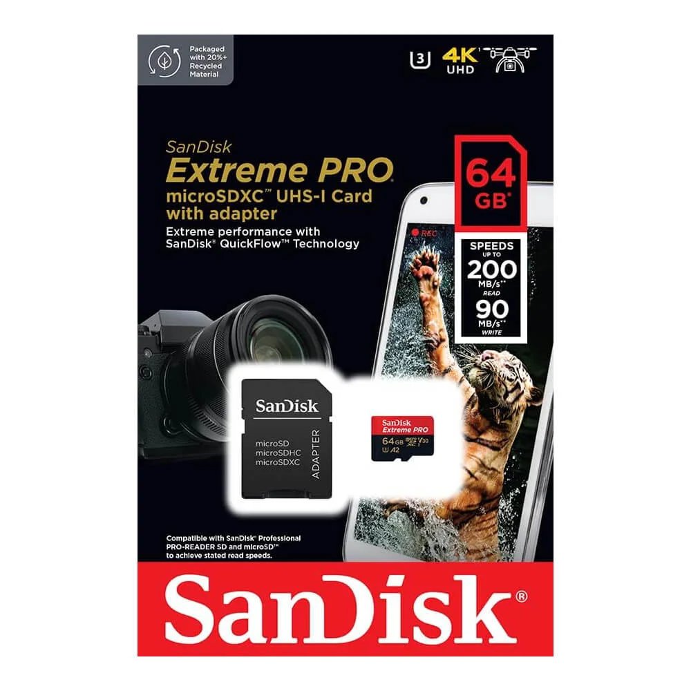 Carto De Memoria Sandisk Micro SD 64GB KaBuM
