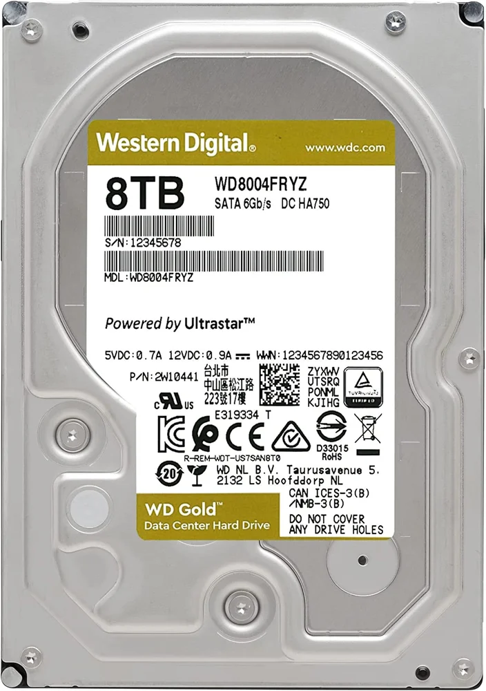 Western Digital WD Gold 8TB HDD 本体 HDD Western Digital Gold 8TB Empresarial SATA